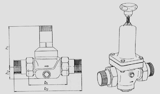 Pressure reducing valve for water, PN 16
