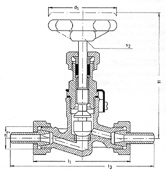 Globe valve with welding union, PN 40
