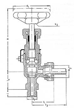 Angle globe valve with welding union, PN 40