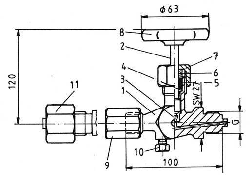 Pressure gauge valves DIN 16271