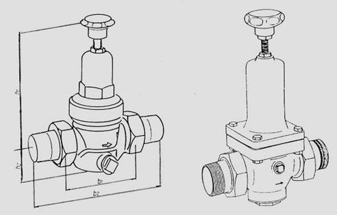Pressure reducing valve for water, PN 25
